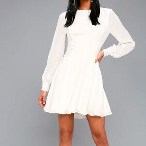 Lulus Sadie May White Long Sleeve Dress size XL